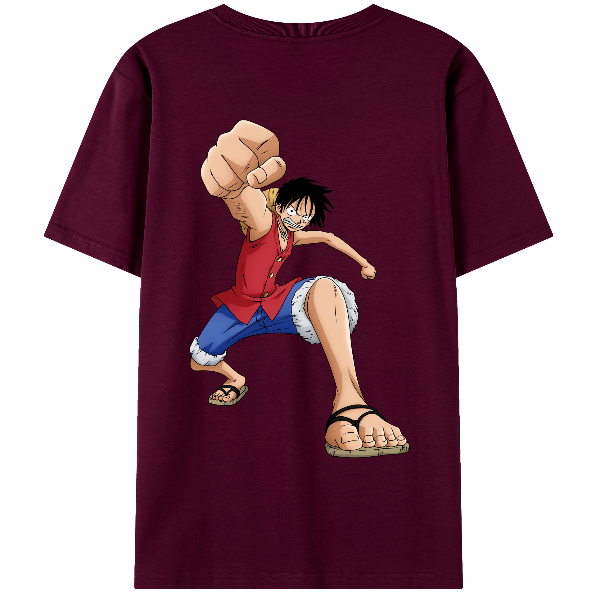 ワンピース モンキー・D・ルフィ ONE PIECE Monkey D. Luffy レディース半袖Tシャツ(バックプリント)